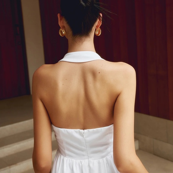 White Sleeveless Square Neck Maxi Sundress - Picture 3 of 7